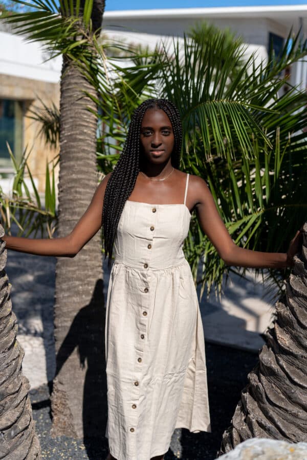 Strap Linen Midi Dress