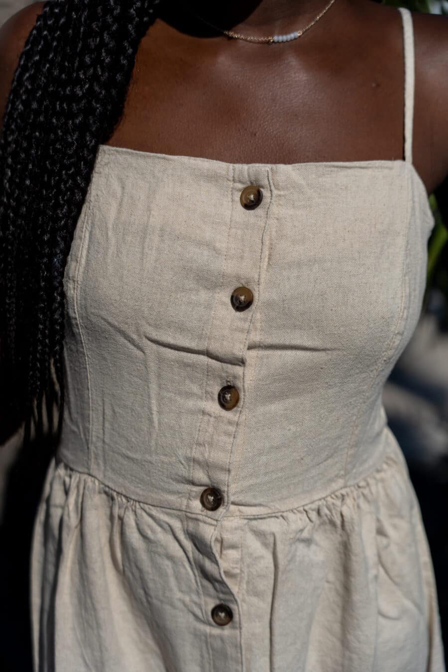 Strap Linen Midi Dress - Image 4