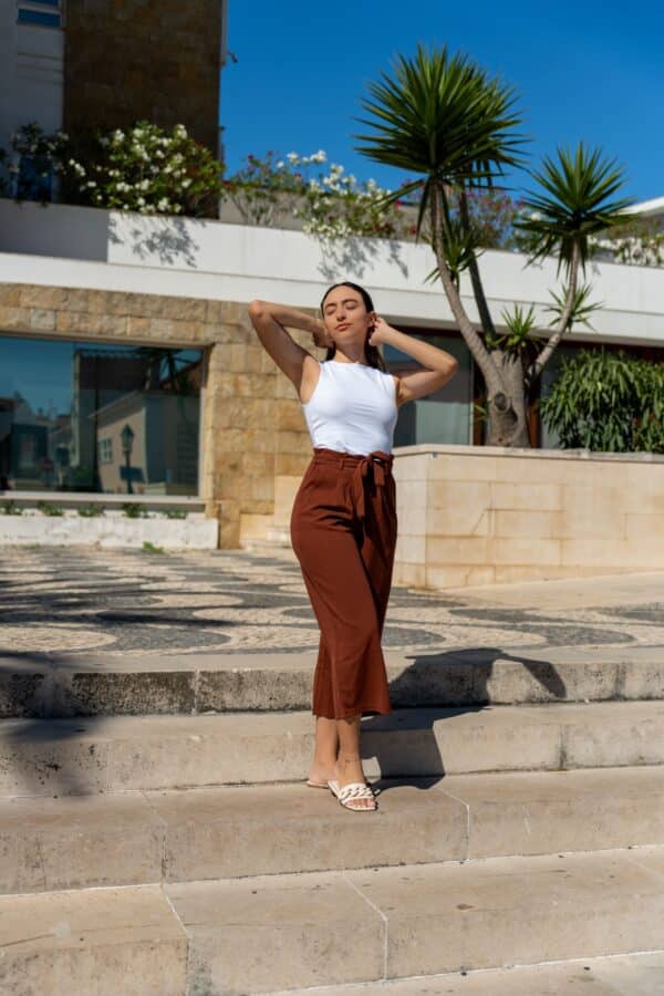 Culotte Pants de cor cereja